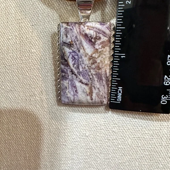 Sterling Silver Lavender Stone Necklace, Earring, & Ring Set-NWOT